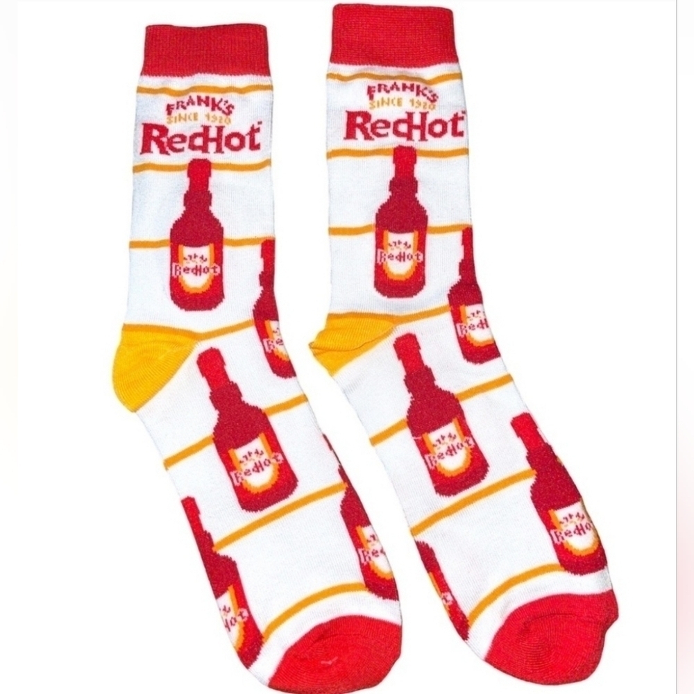 4/$25 Franks Hot Sauce Novelty Crew Socks Unisex New Hosiery